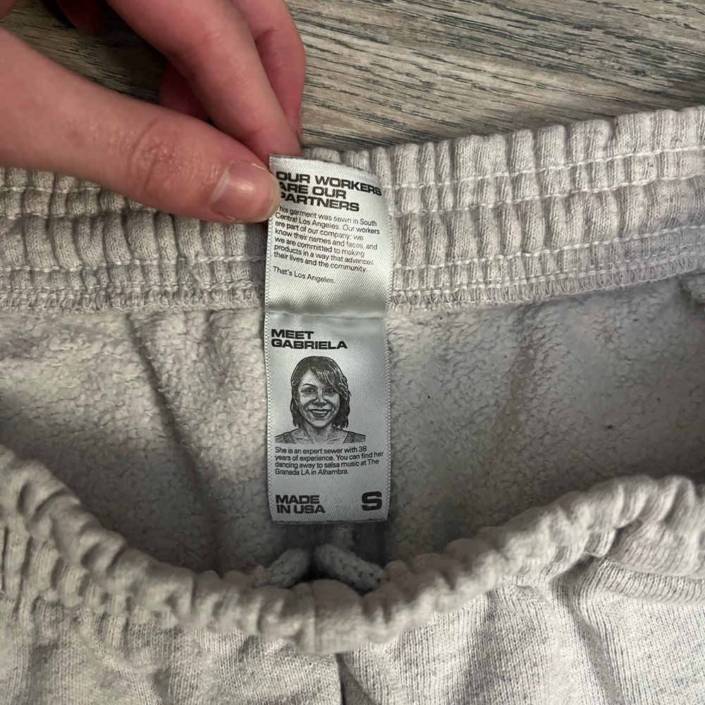 Light Gray Sweatpants || Los Angeles Apparel || 14oz Heavy Fleece - Picture 5 of 7